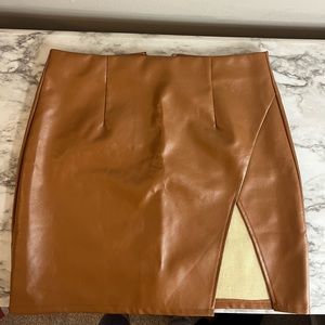 Faux Leather Skirt